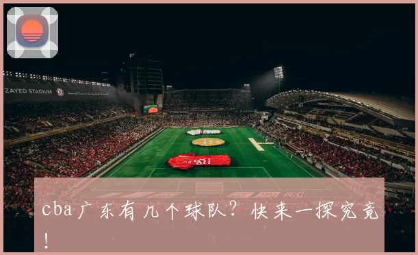cba广东有几个球队?快来一探究竟!